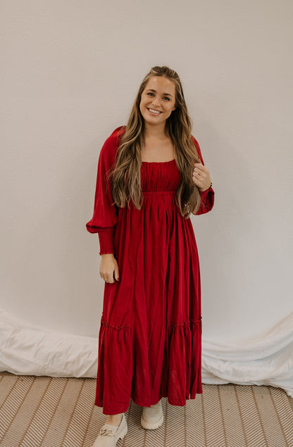 MERLOT LONG SLEEVE DRESS