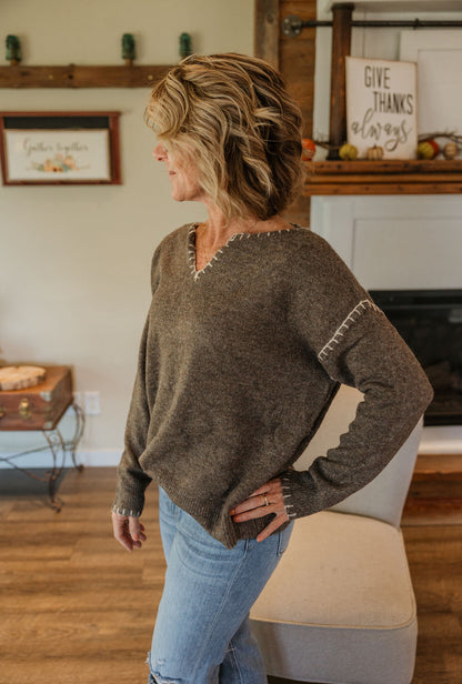 NANCI STITCHED DETAIL SWEATER