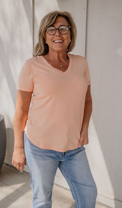 LANELLE BASIC V-NECK TSHIRT THREAD & SUPPLY multiple color options