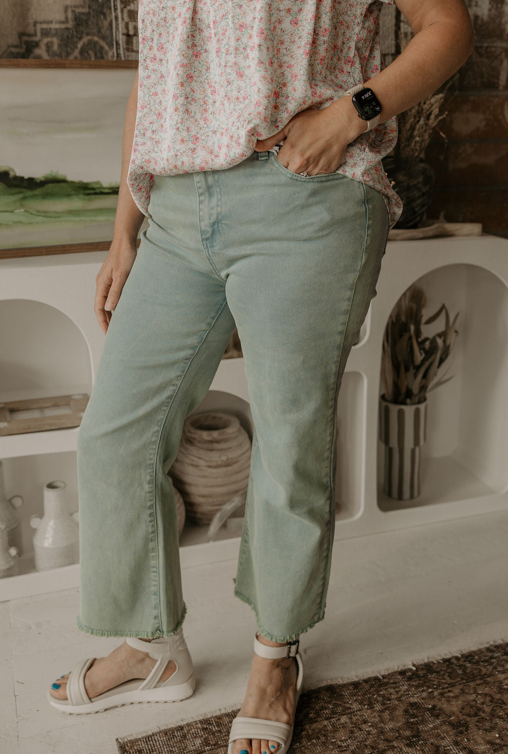 CINDI ACID WASHED HIGH WAIST PANTS 3 COLOR OPTIONS