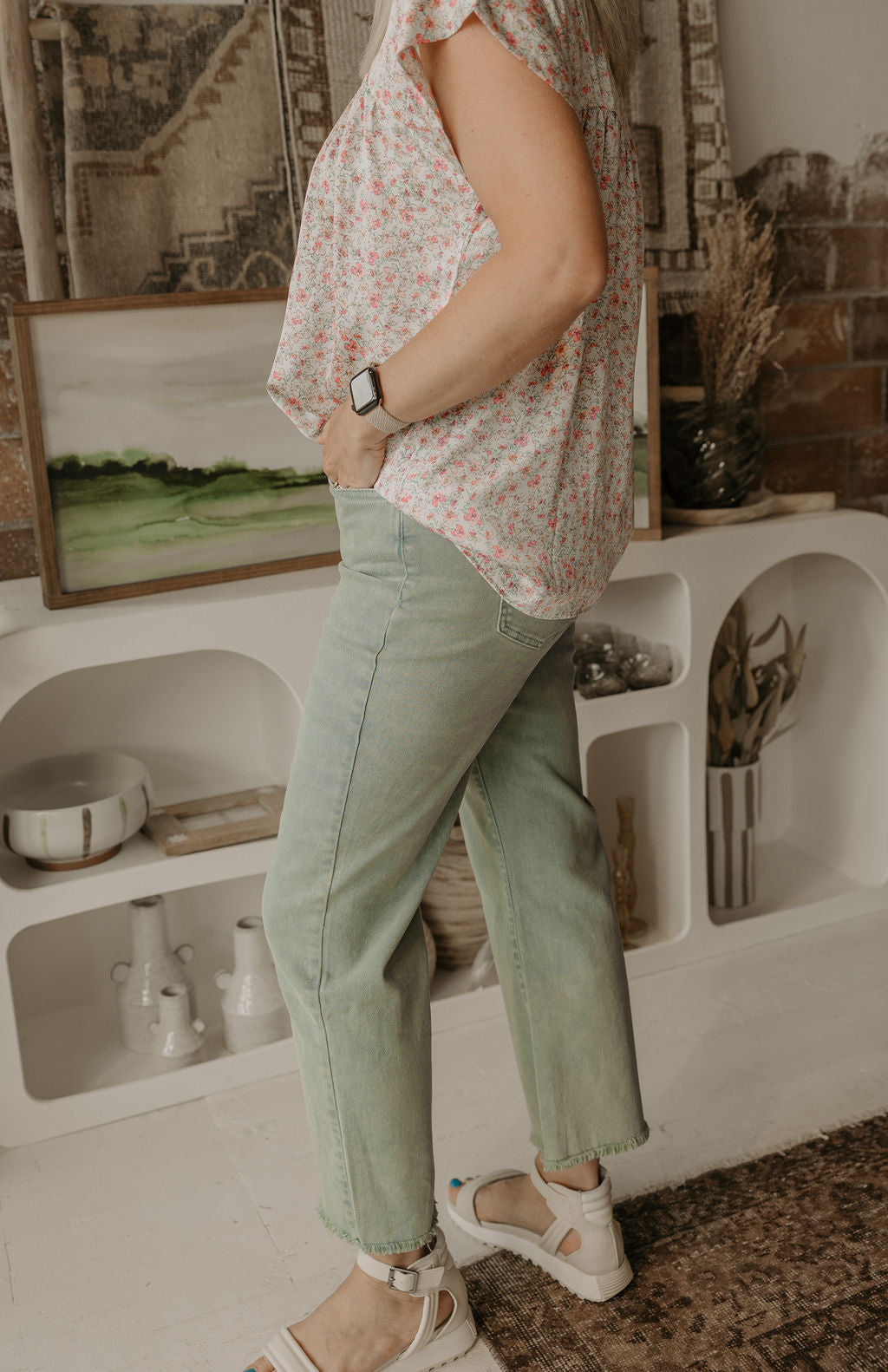 CINDI ACID WASHED HIGH WAIST PANTS 3 COLOR OPTIONS