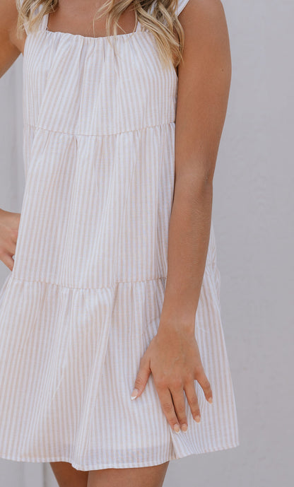 MERANDA STRIPED TIERED DRESS BY IVY & CO