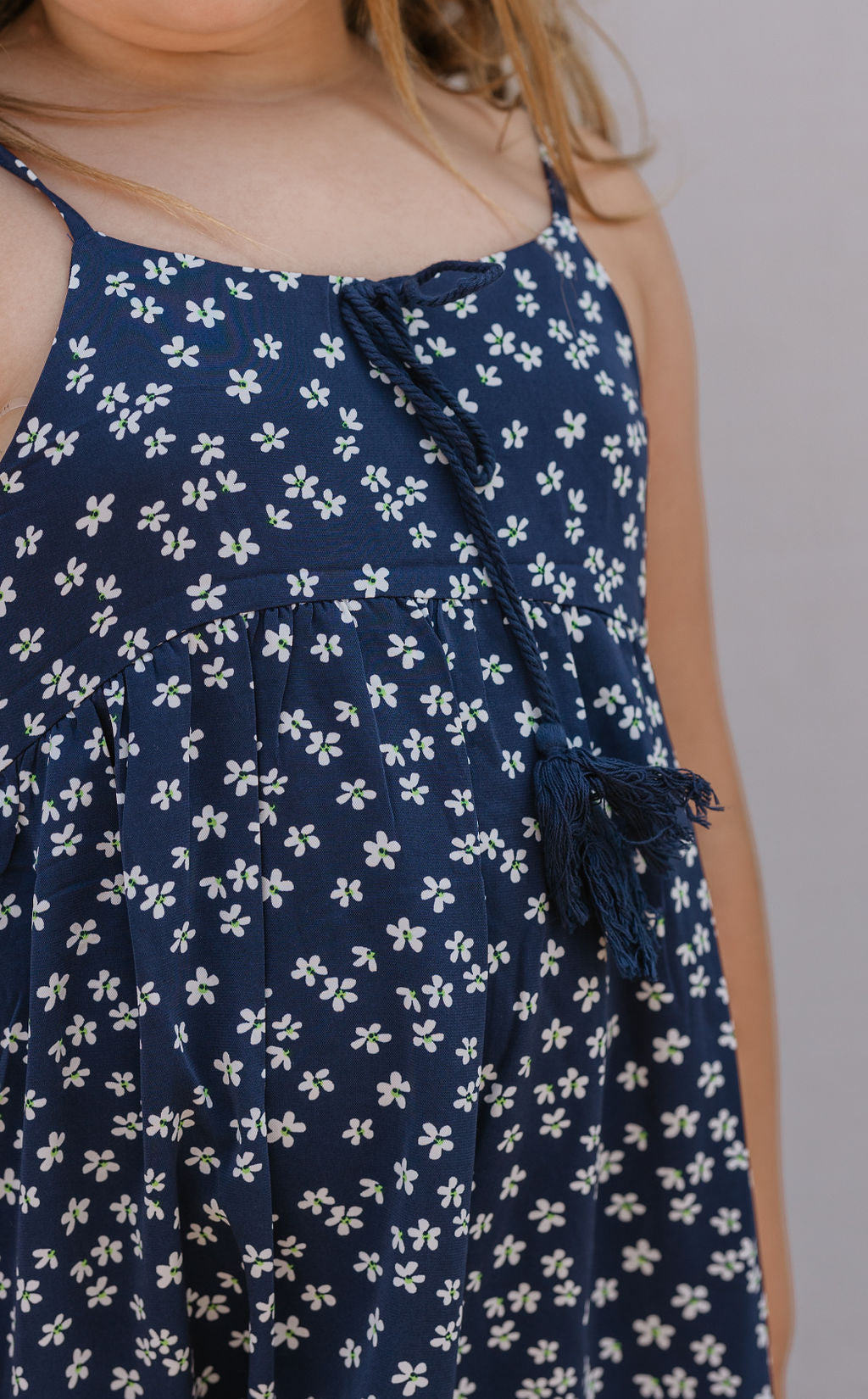 INDIE GIRLS NAVY WITH WHITE FLORAL SPAGHETTI STRAP DRESS