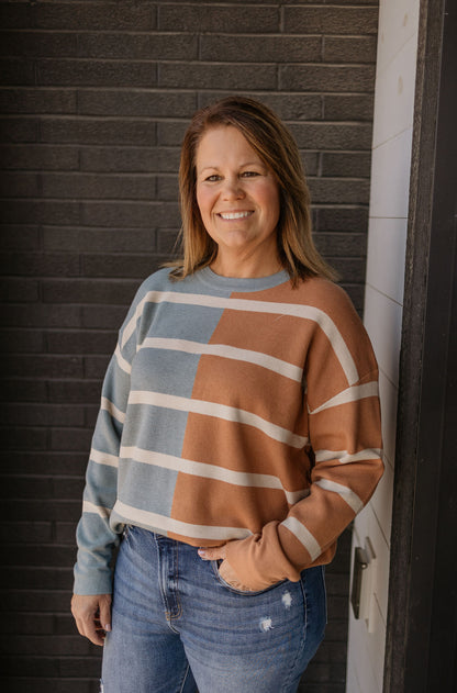 RYLER COLORBLOCK STRIPED SWEATER