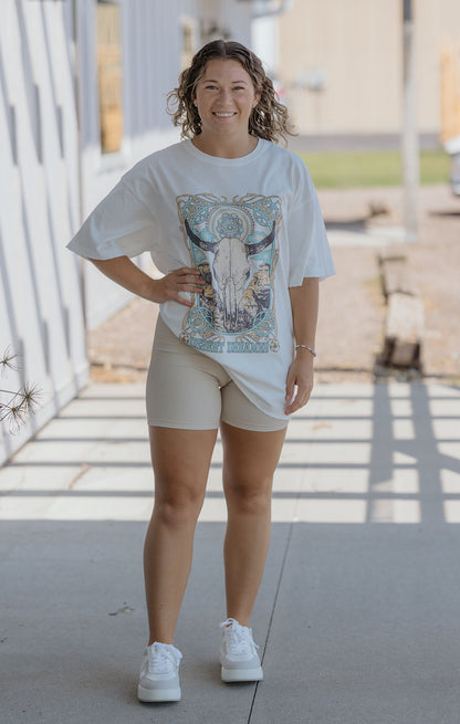 IVORY DESERT DREAMER OVERSIZED GRAPHIC TEE BY IVY & CO