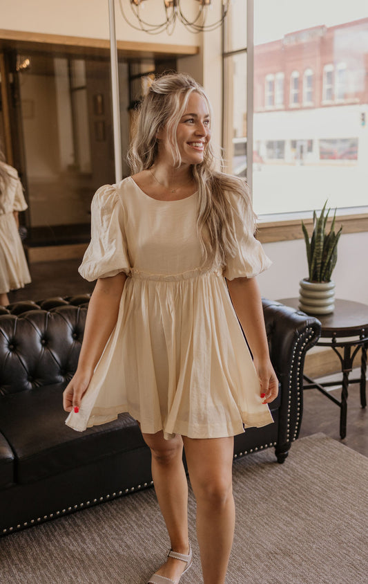 SHERILYN CREAM BABYDOLL DRESS BY IVY & CO