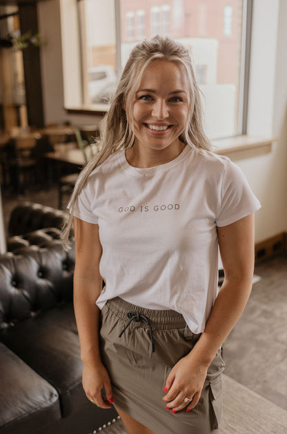 GOD IS GOOD CROPPED GRAPHIC TEE BY IVY & CO