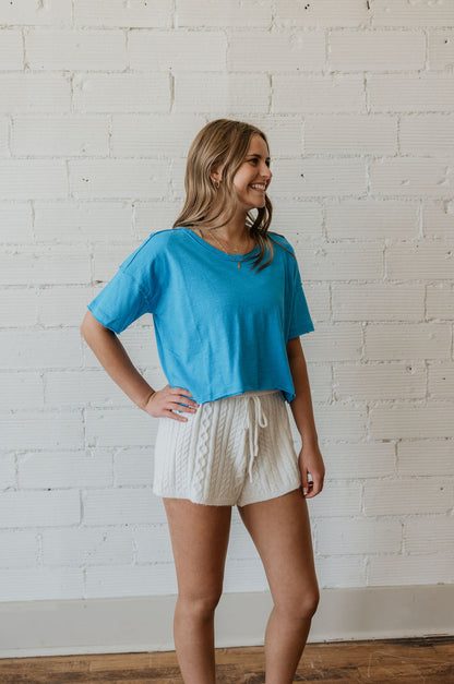 TAMAE IVORY SWEATER SHORTS BY IVY & CO