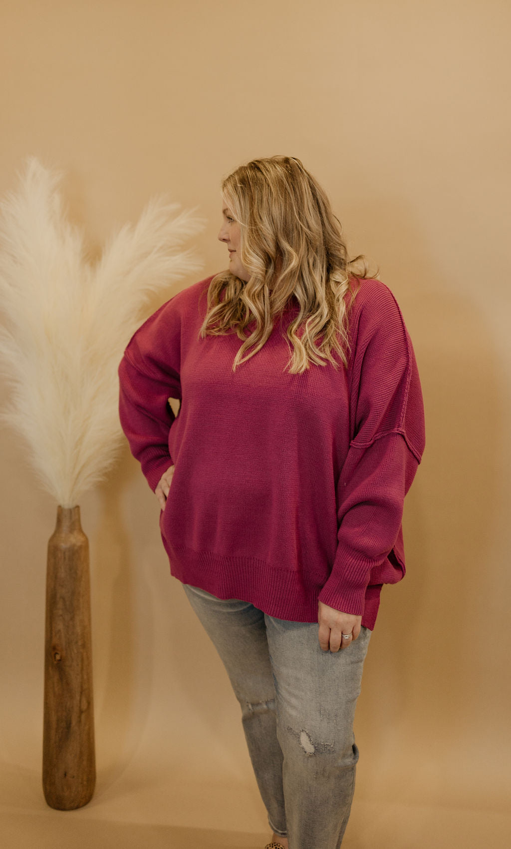 NANCI OVERSIZED SWEATER 2 COLOR OPTIONS AVAILABLE IN CURVY & REGULAR