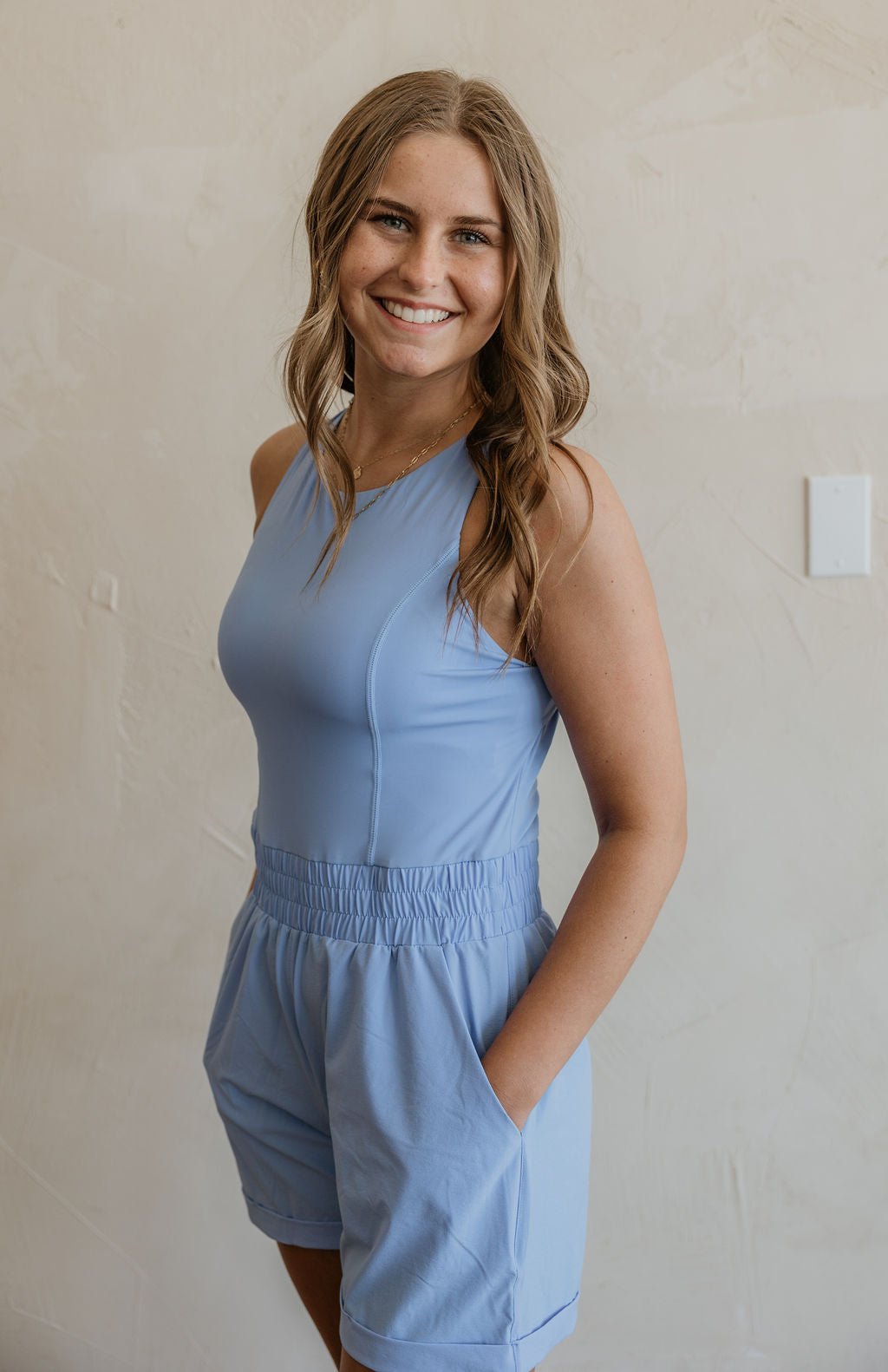 LINDSEY PASTEL BLUE ROMPER BY IVY & CO