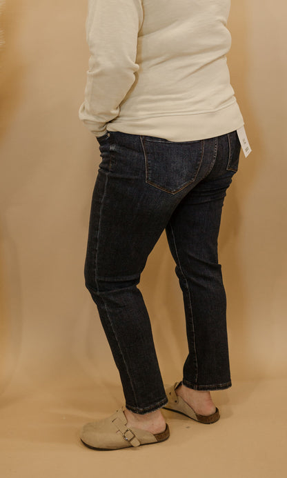 DANAE DARK WASH MID RISE SKINNY JEANS