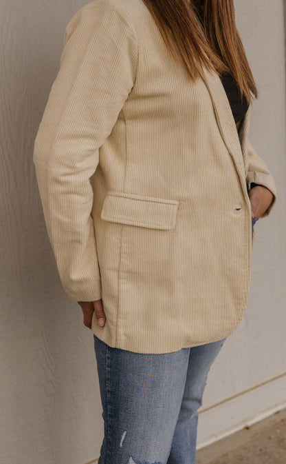 FYNN CREAM CORDUROY BLAZER