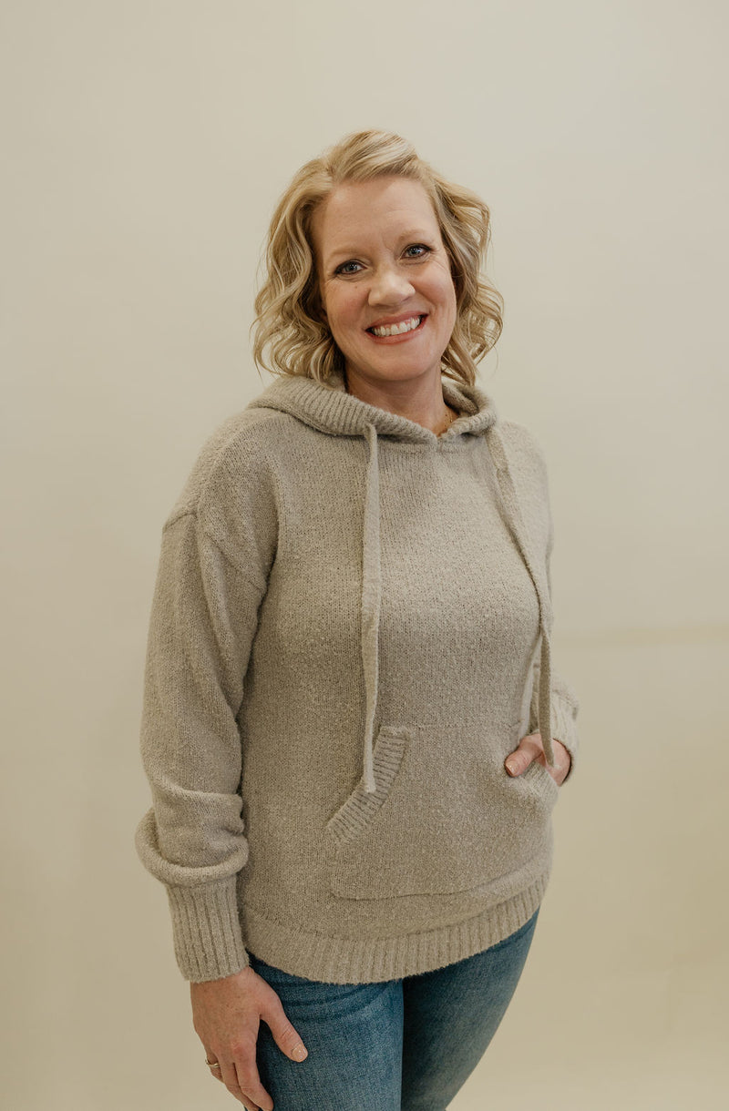 HAYLEY PEBBLE COLORED HOODED SWEATER