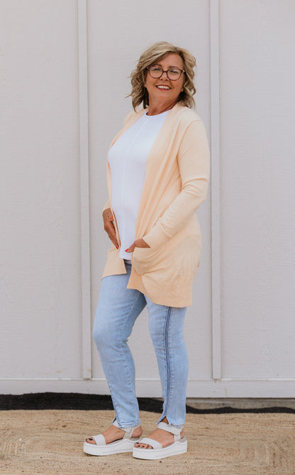 LARISA HEATHER PEACH CARDIGAN