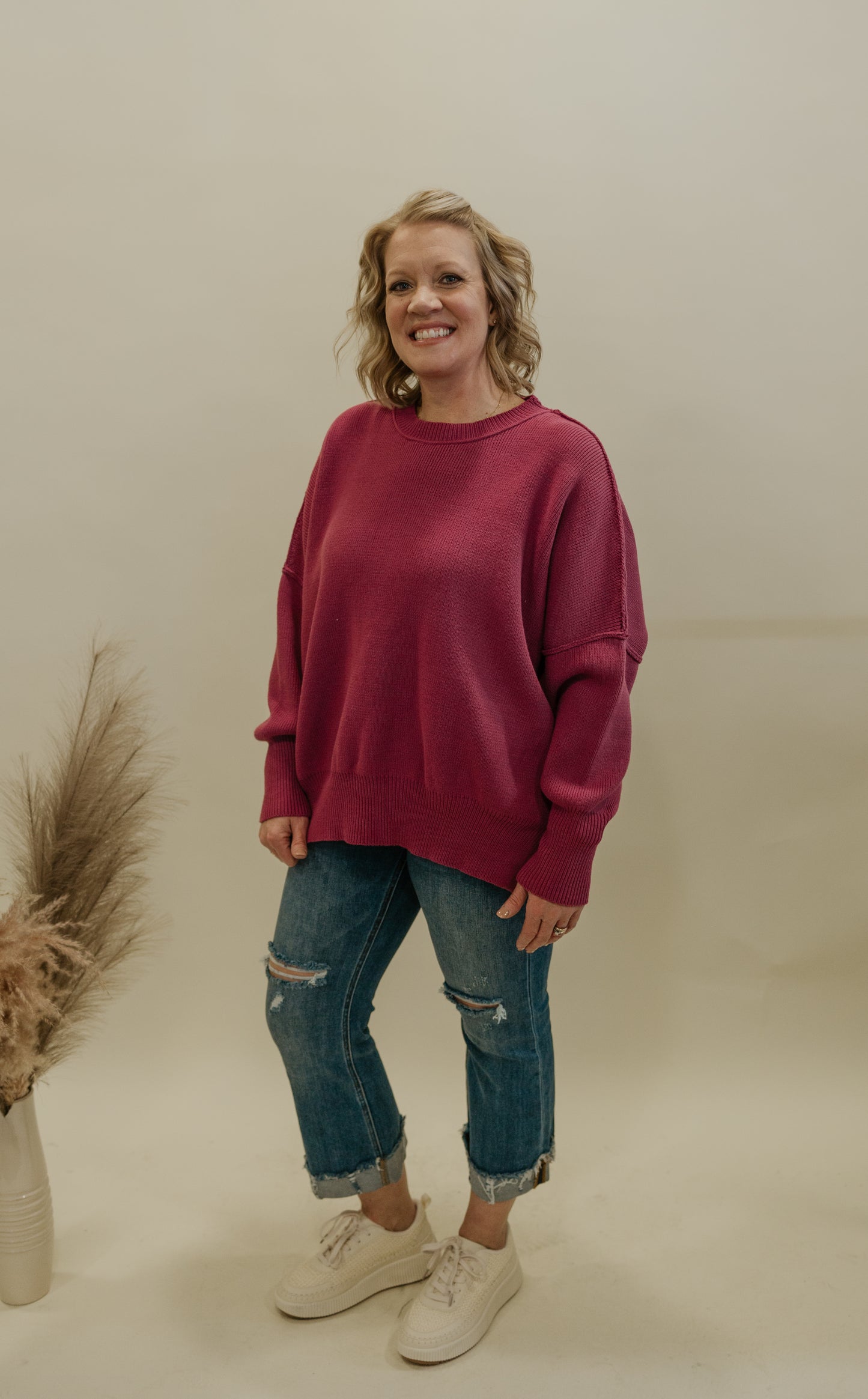 NANCI OVERSIZED SWEATER 2 COLOR OPTIONS AVAILABLE IN CURVY & REGULAR