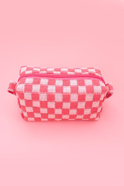 CHECKERED COSMETIC POUCH