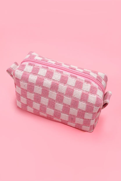 CHECKERED COSMETIC POUCH