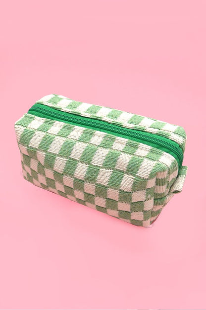 CHECKERED COSMETIC POUCH