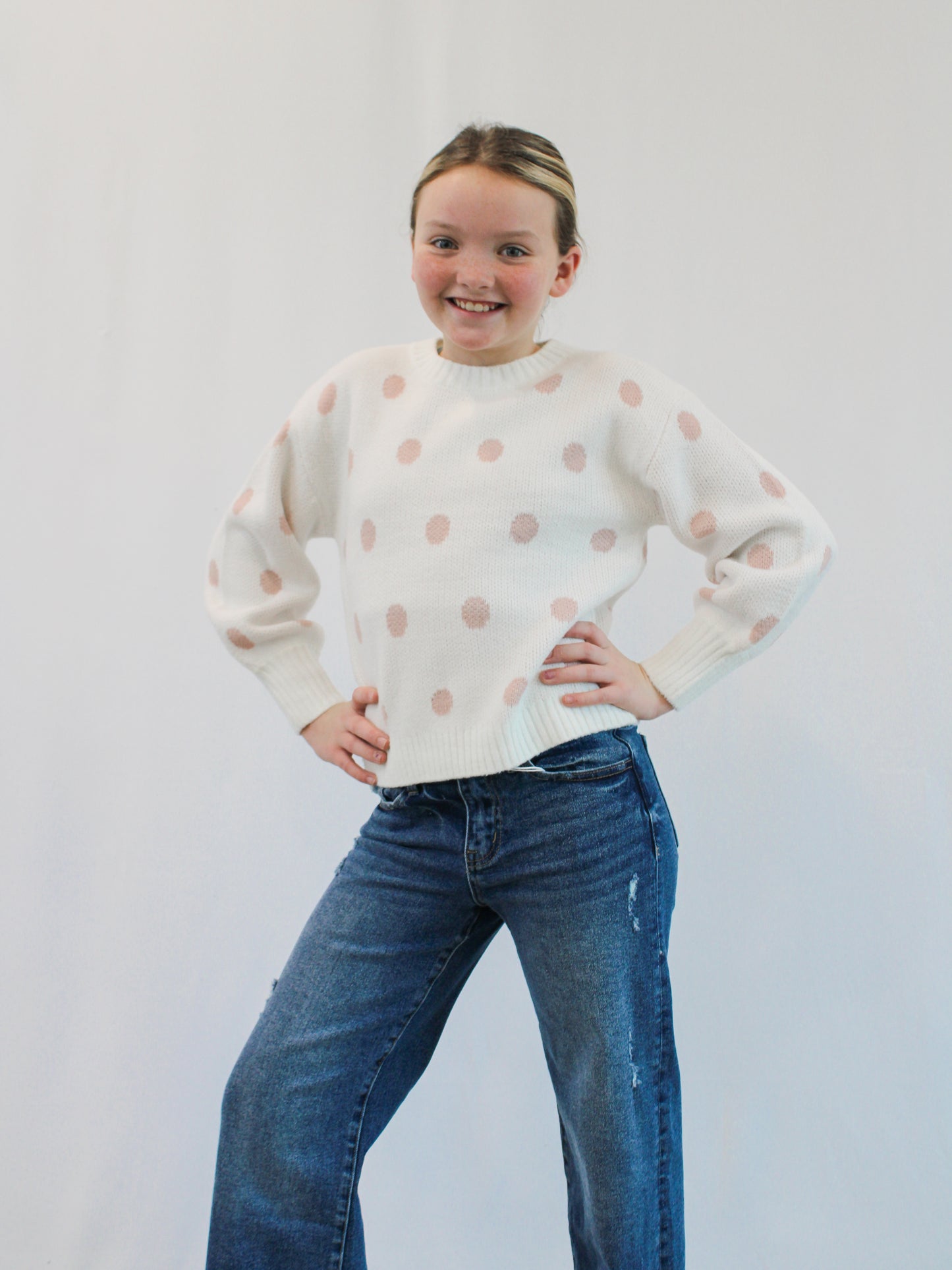 CHARLIE GIRLS POLKA DOT SWEATER