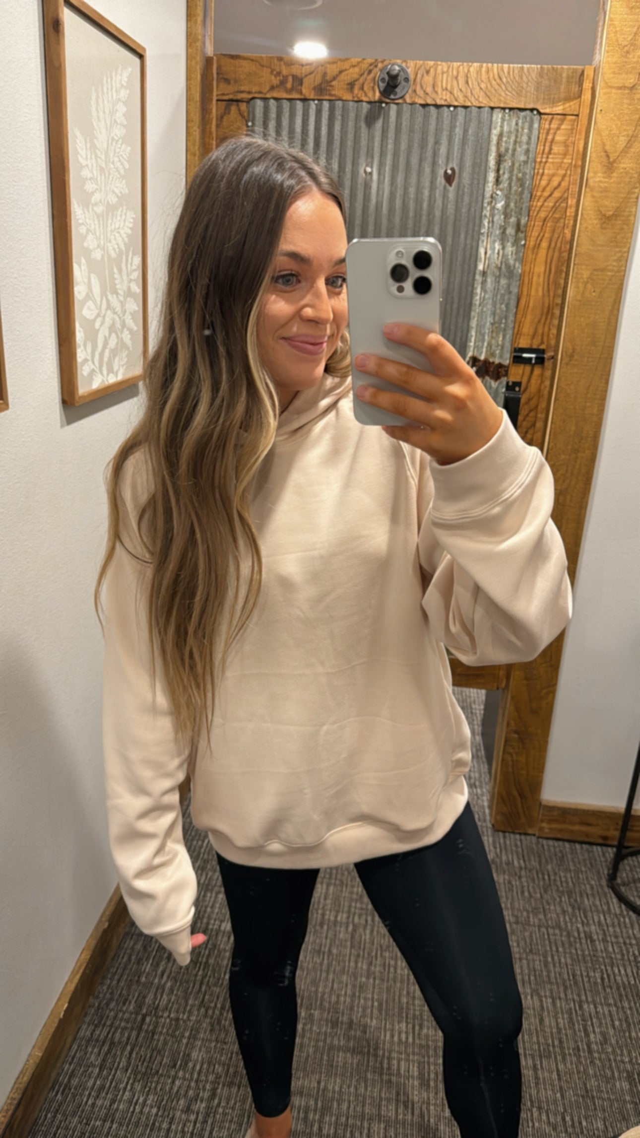 MAELYN BONE COLORED HOODIE SWEATSHIRT