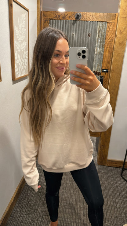 MAELYN BONE COLORED HOODIE SWEATSHIRT