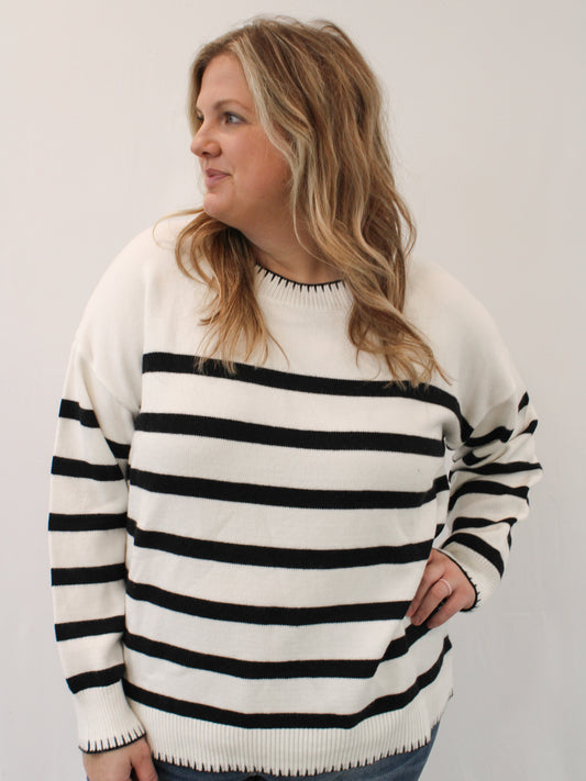 DAEJA REG/CURVY STRIPED SWEATER