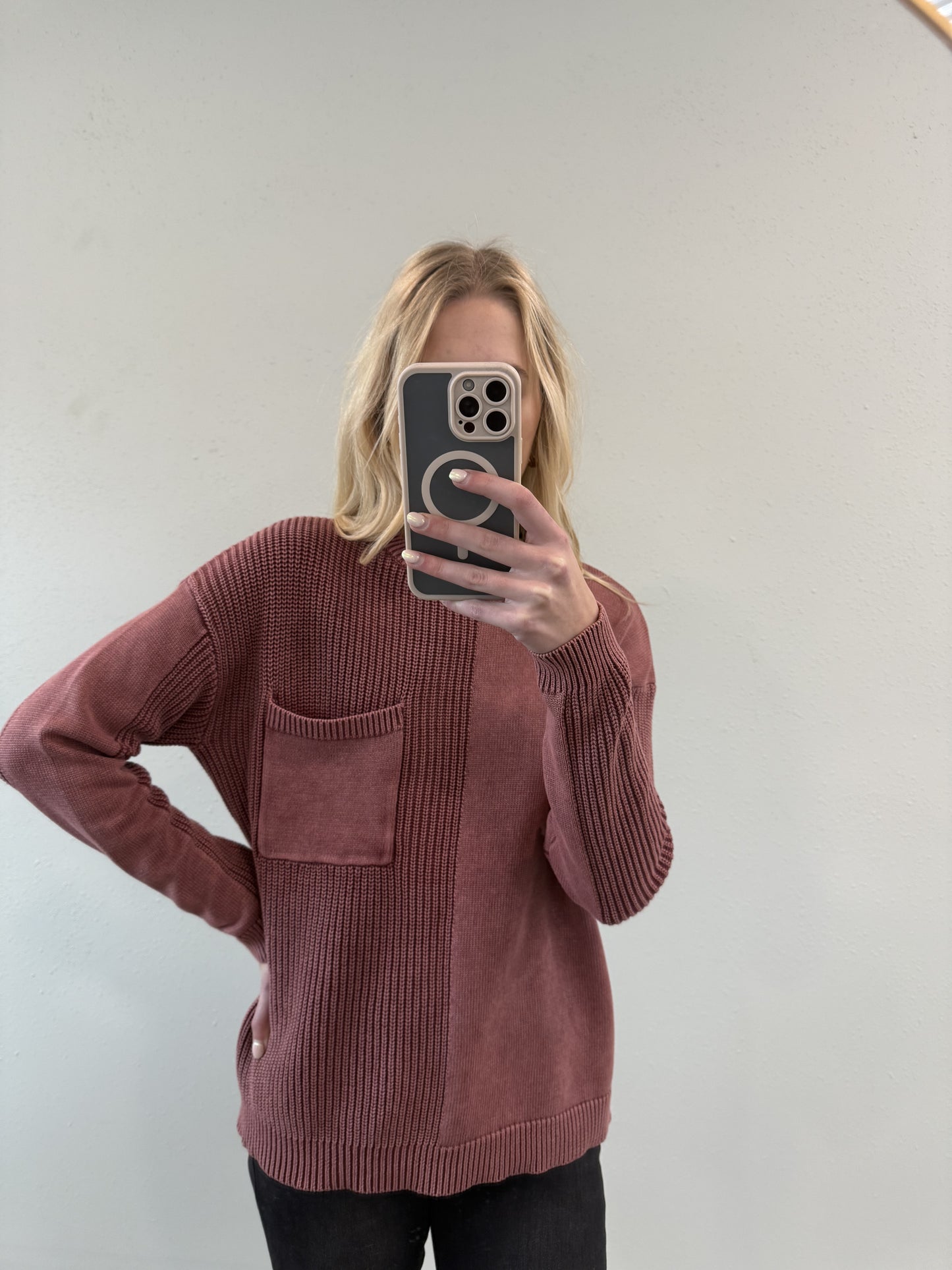 GUINEVERE WASHED POCKET SWEATER