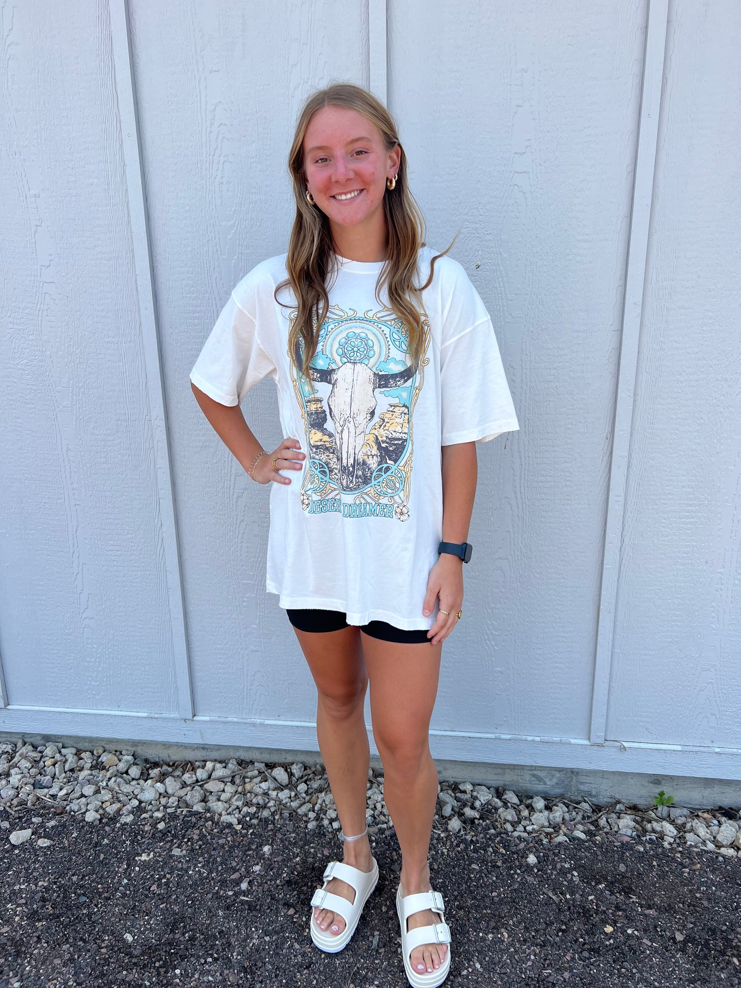 IVORY DESERT DREAMER OVERSIZED GRAPHIC TEE BY IVY & CO