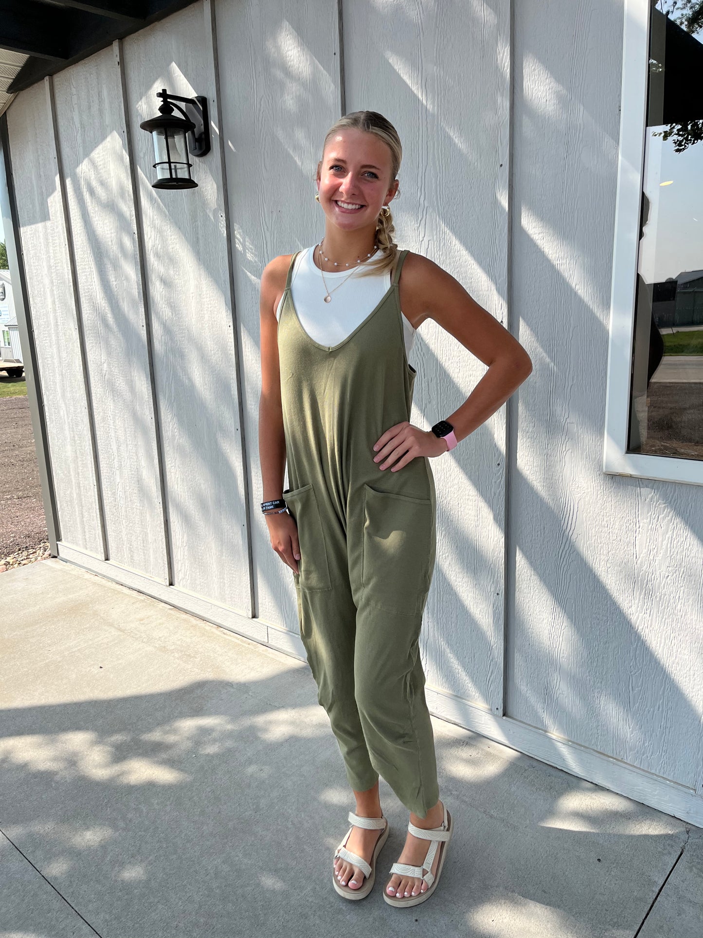 VALYN GREEN CASUAL JUMPSUIT BY IVY & CO