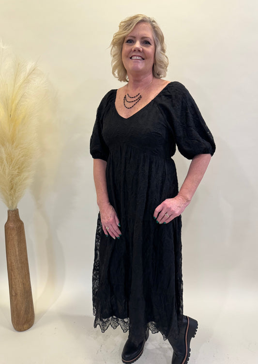 SANYA BLACK LACE MAXI DRESS