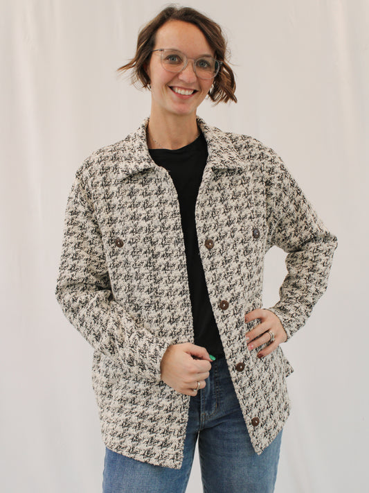 KIRI REG/CURVY HOUNDSTOOTH SHACKET