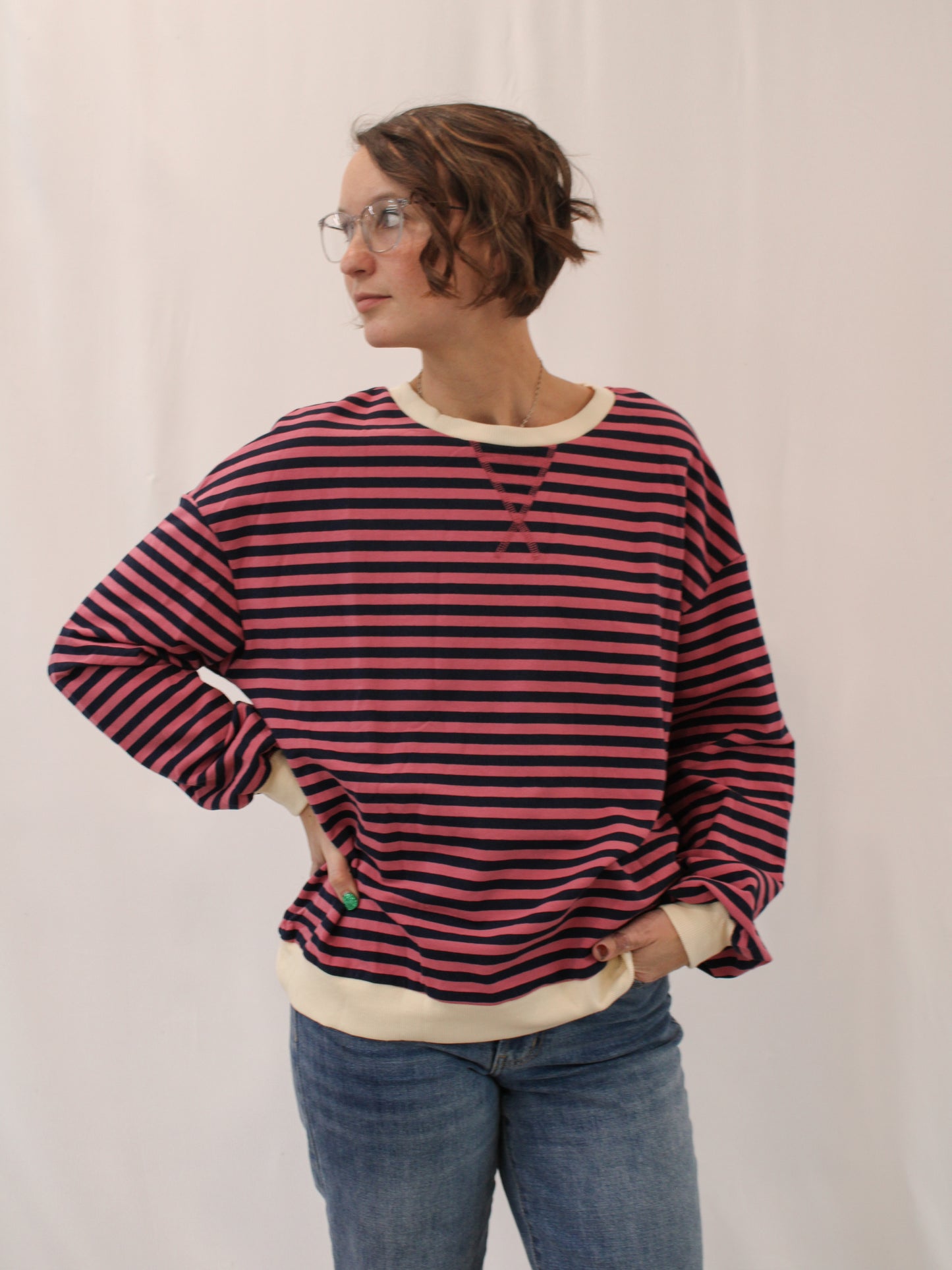 MONA STRIPED CREWNECK SWEATER