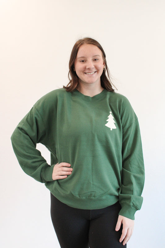 CHRISTMAS TREE GRAPHIC SWEATSHIRT