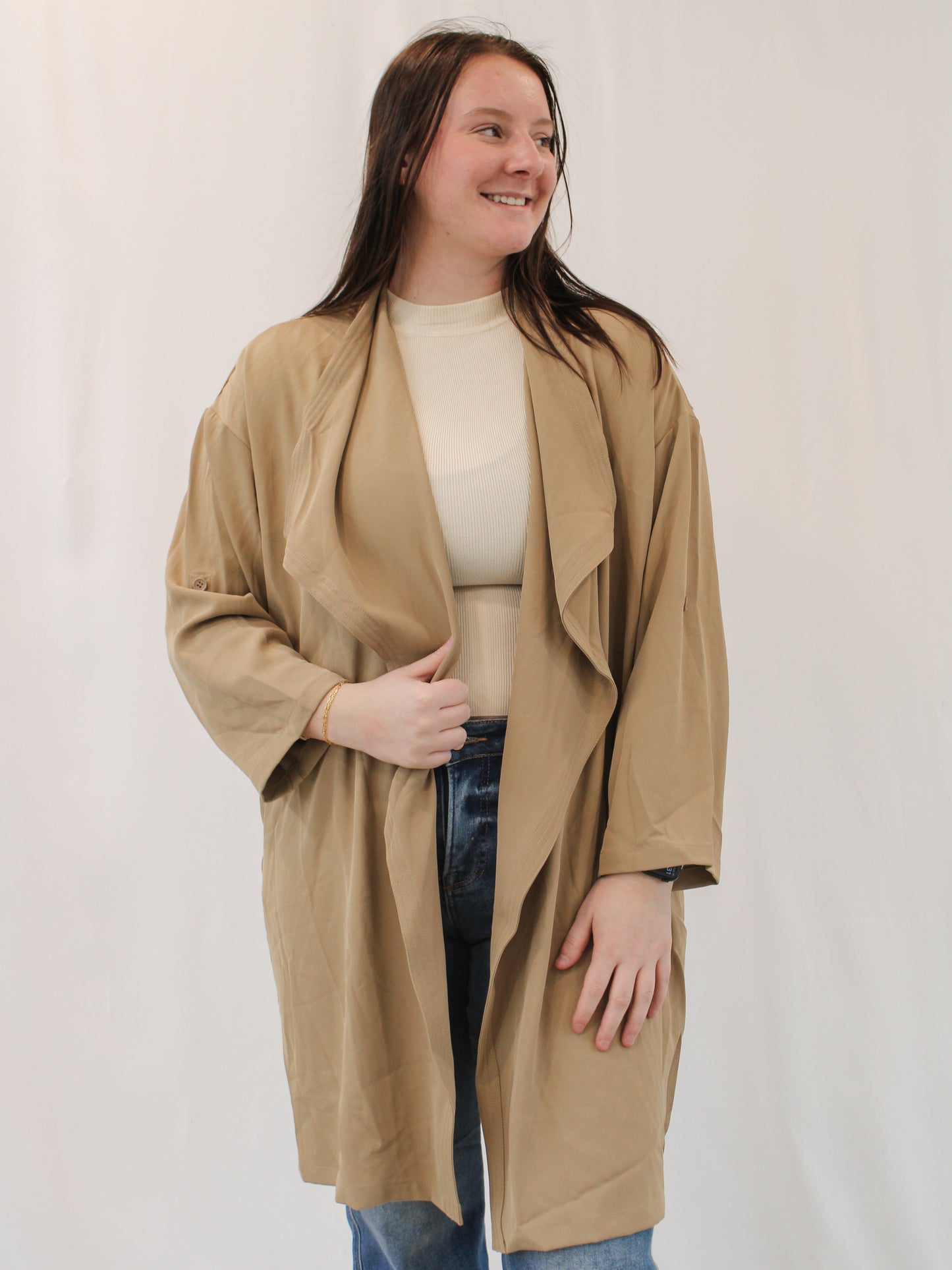 ALIANA REG/CURVY 3/4 SLEEVE WOVEN JACKET