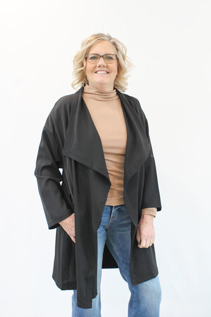 ALIANA REG/CURVY 3/4 SLEEVE WOVEN JACKET