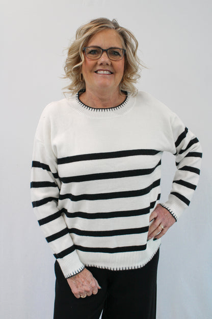 DAEJA REG/CURVY STRIPED SWEATER