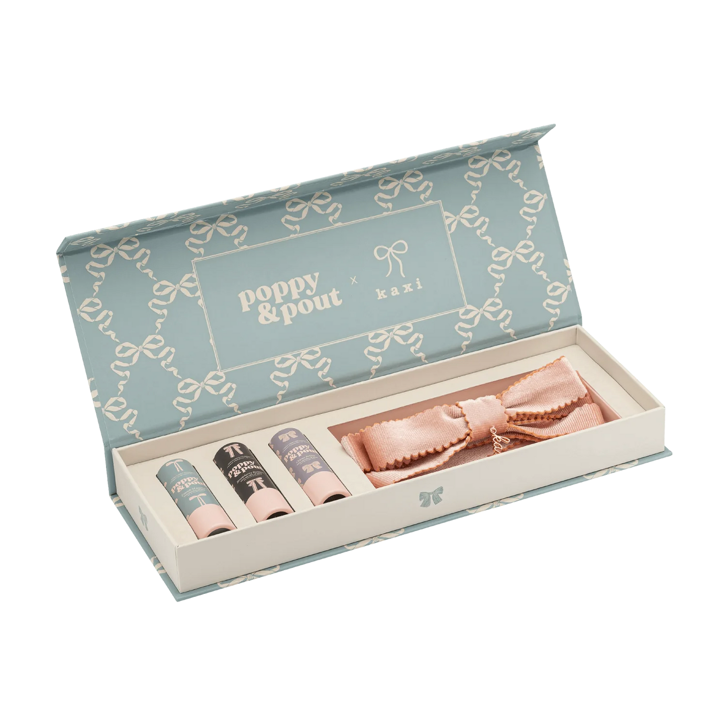 COQUETTE LIP BALM TRIO + BOW BY POPPY & POUT