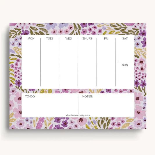 FLORAL WEEKLY PLANNER NOTEPAD