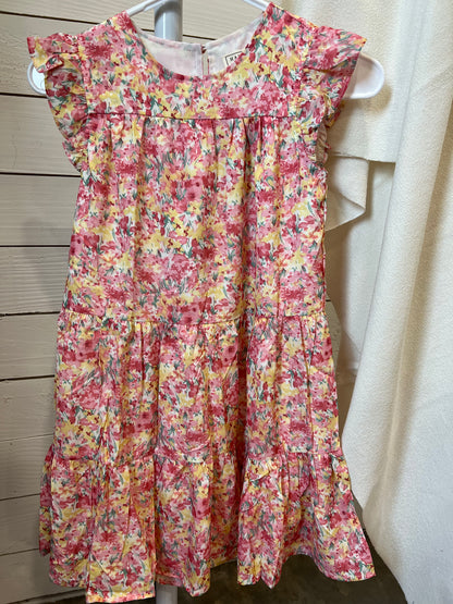 MILLIE GIRLS FLORAL PINK AND YELLOW DRESS