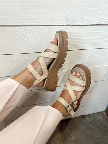 CLARE GLADIATOR RUBBER SOLE SANDALS