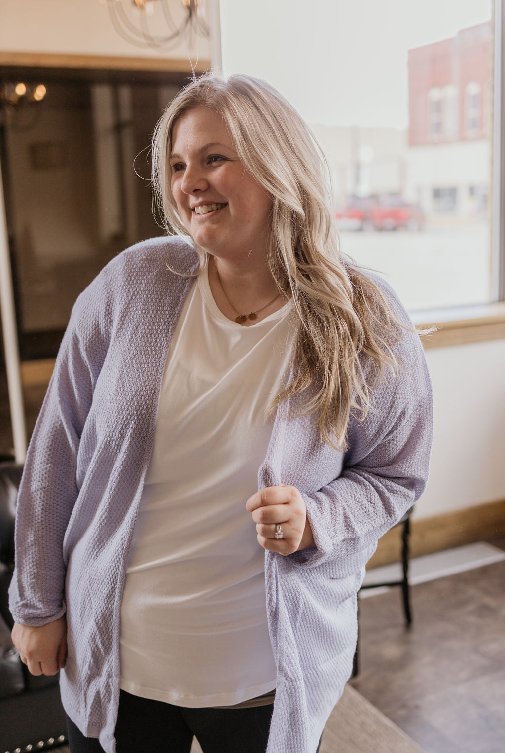 DORRIE CURVY OPEN FRONT LONG SLEEVE CARDIGAN 2 COLOR OPTIONS