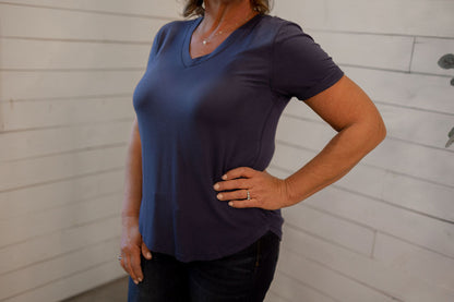 LANELLE BASIC V-NECK TSHIRT THREAD & SUPPLY multiple color options