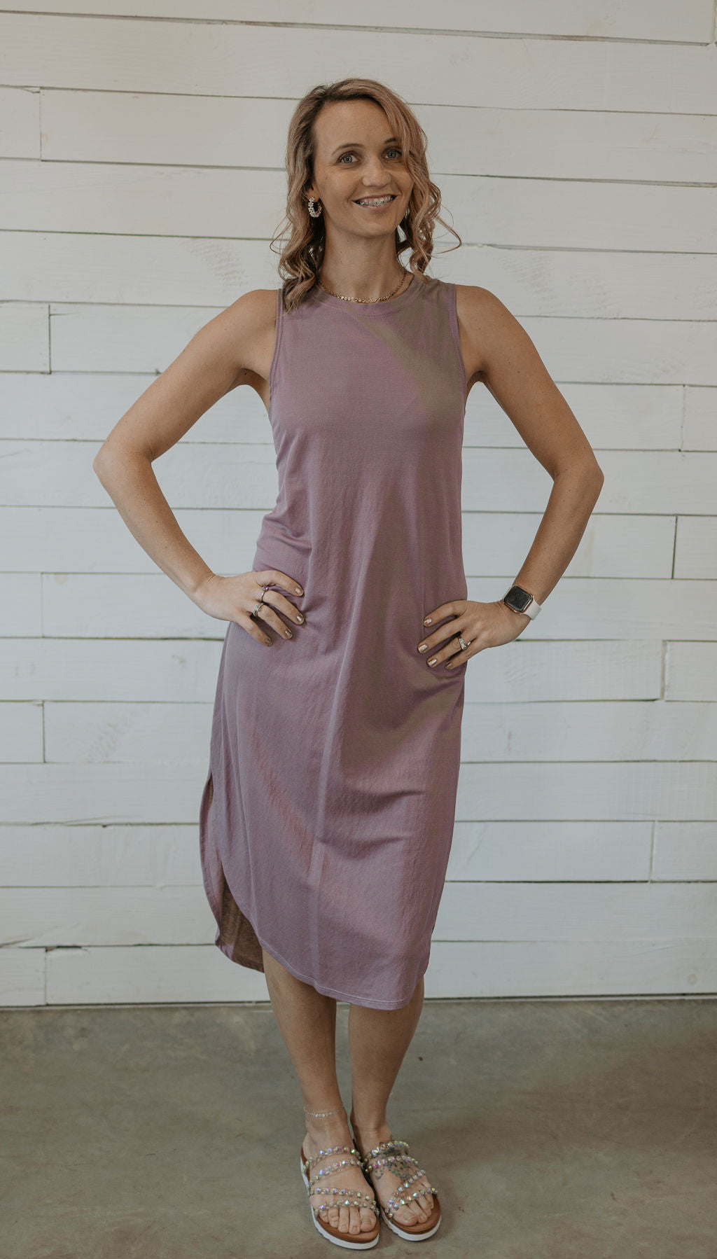 FAITH PLUM RACERBACK DRESS