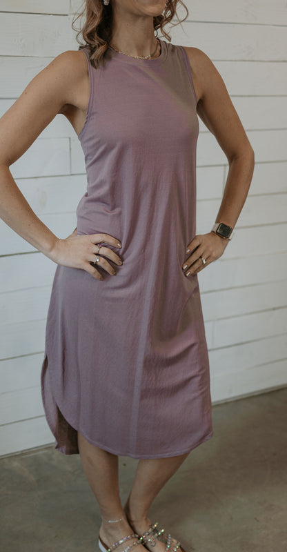 FAITH PLUM RACERBACK DRESS