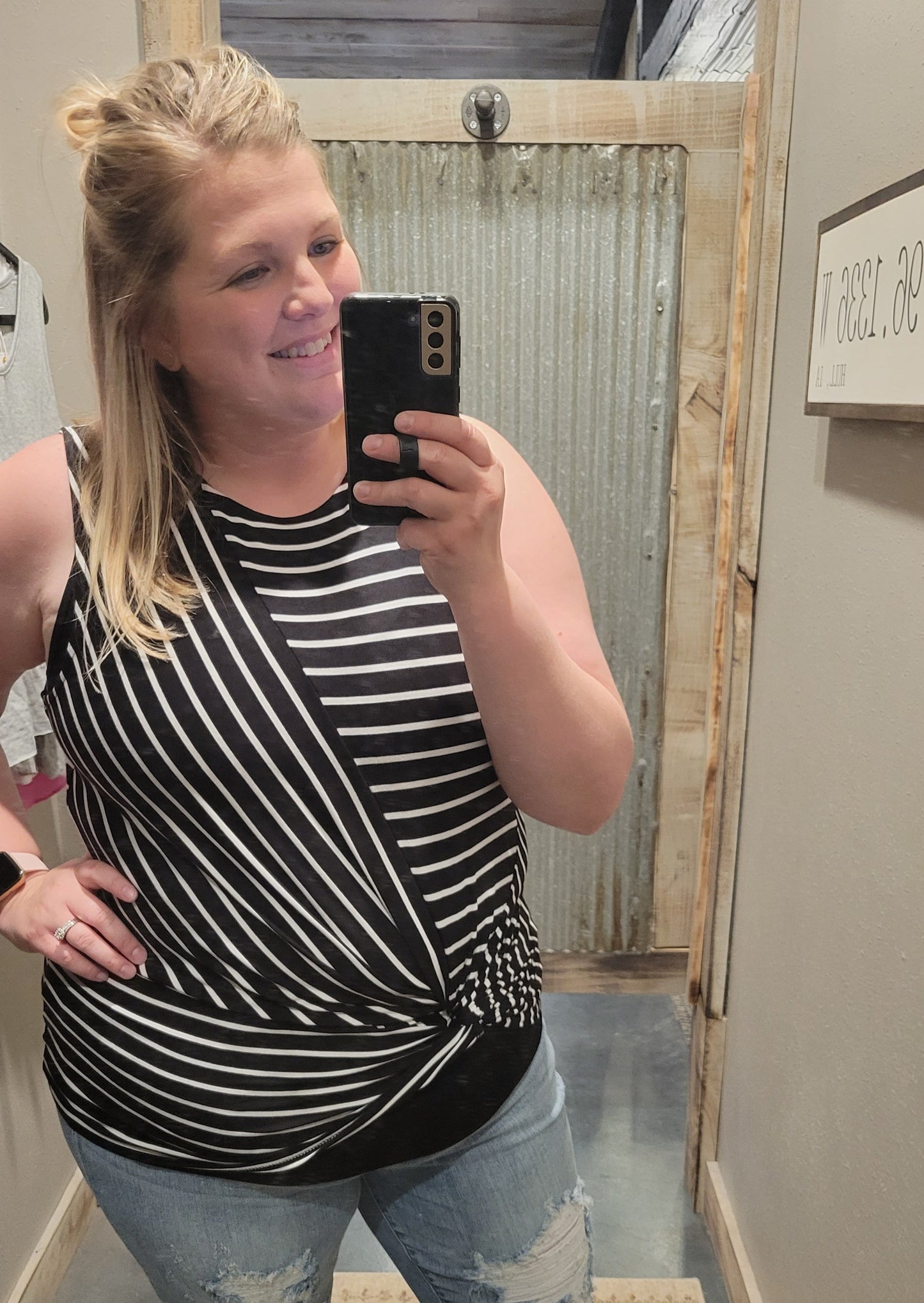 FAITH CURVY/REG STRIPED TANK TOP 2 COLOR OPTIONS