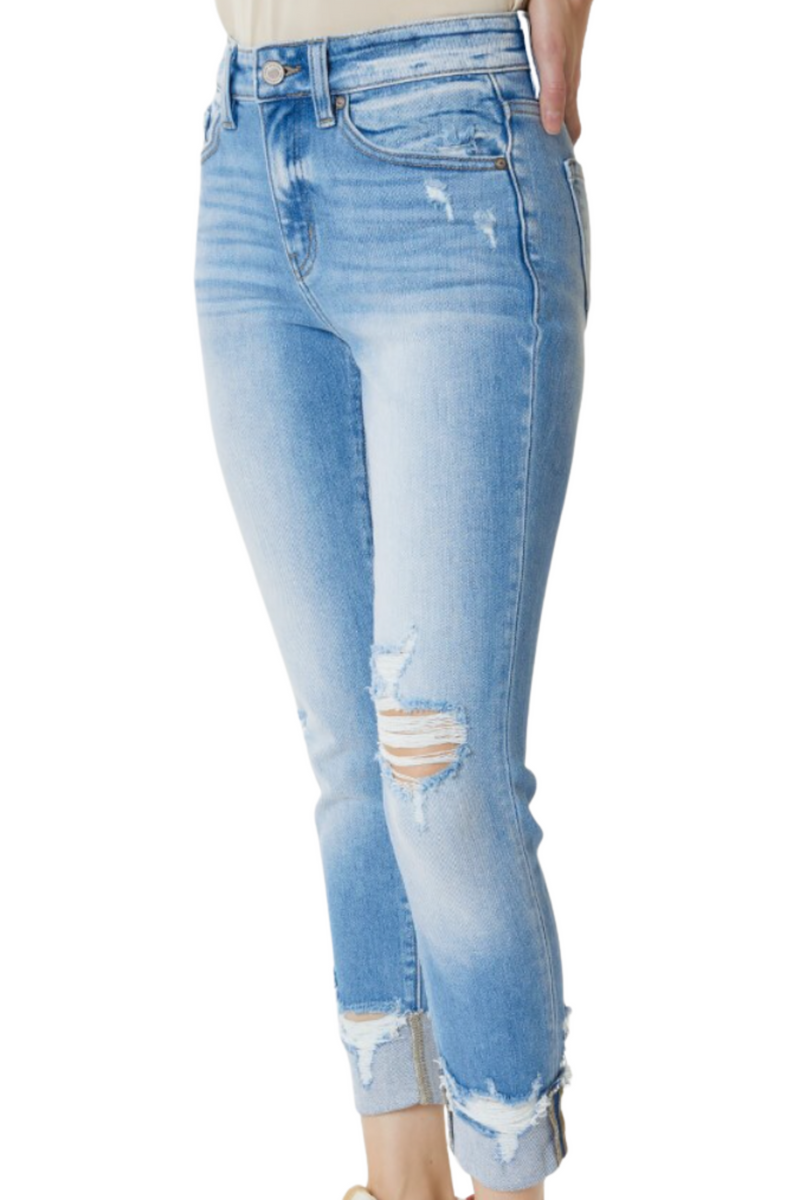 JUNE LIGHT HIGH RISE CUFFED ANKLE SKINNY BY IVY & CO