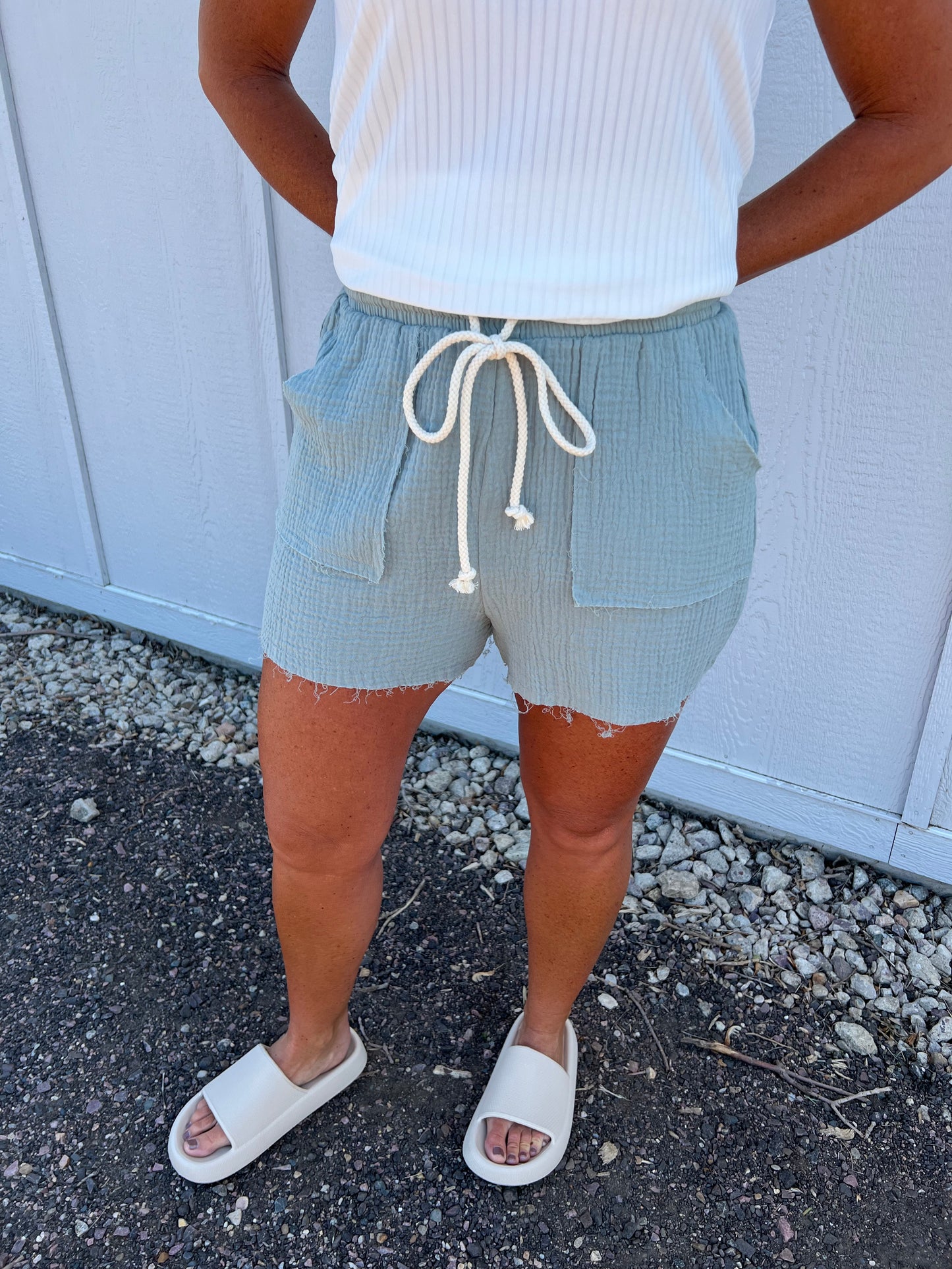 LANAYA SAGE GAUZE SHORTS