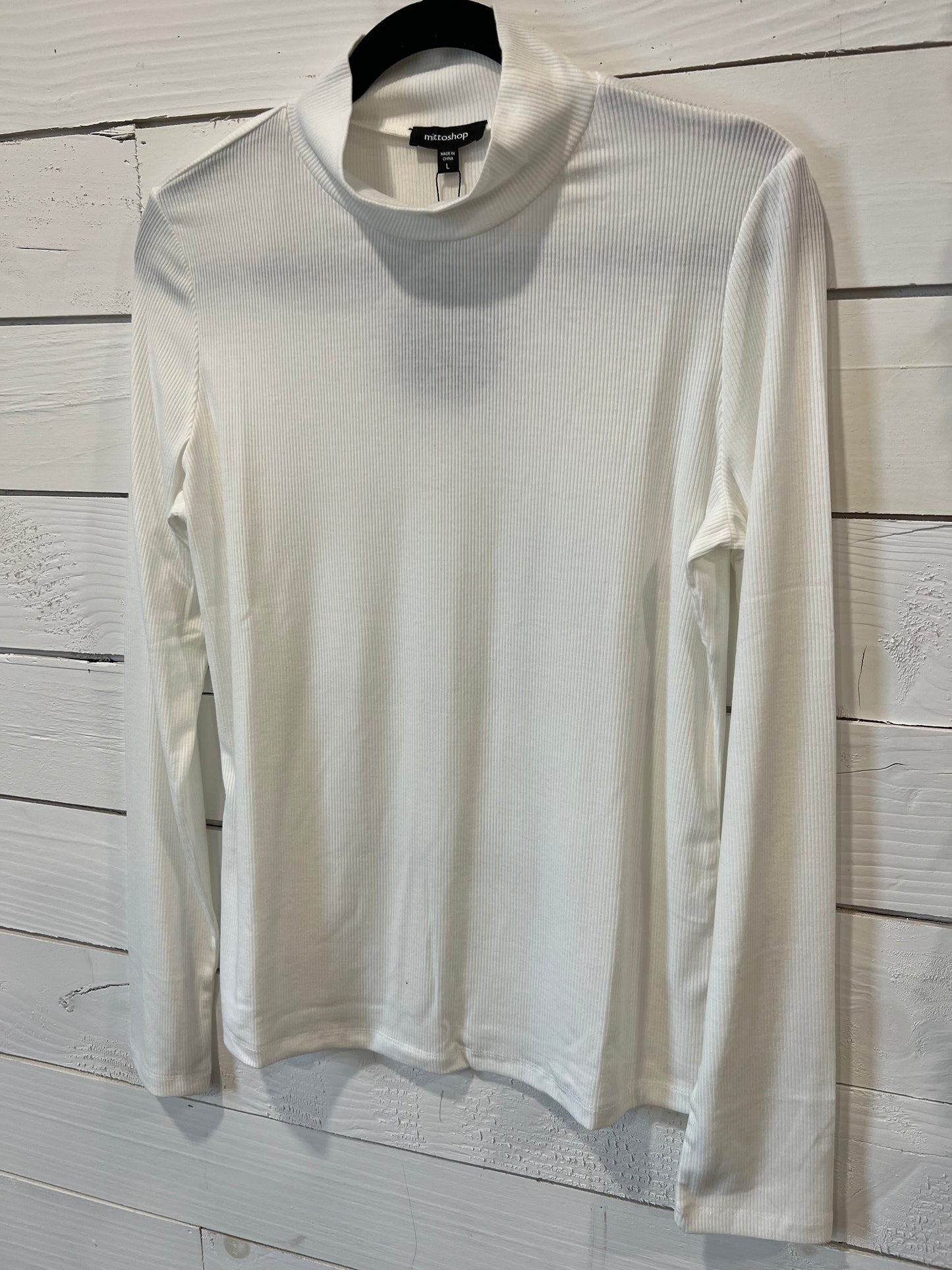 RIB MOCK NECK LONG SLEEVE KNIT TOP 4 COLOR OPTIONS