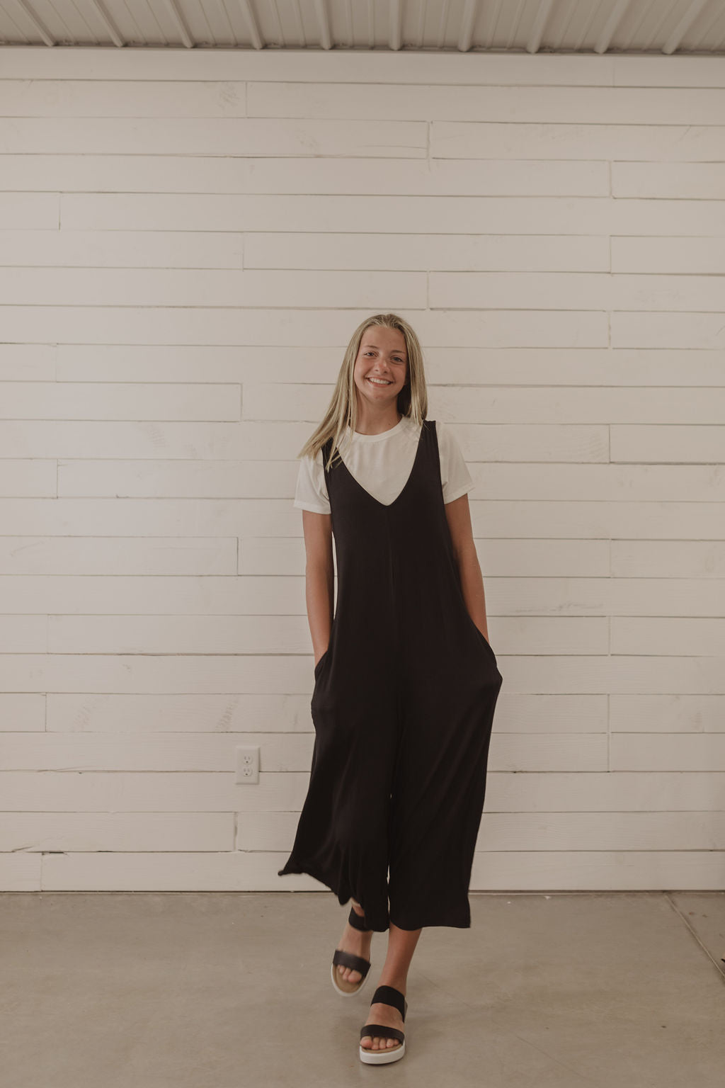 BLACK KNIT JUMPSUIT BY IVY & CO