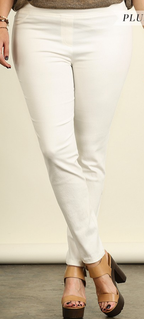 Curvy Pull on Pants Legging with Elastic Waistband